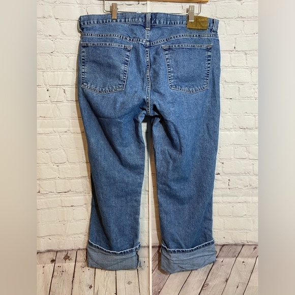 Calvin Klein Womens Plus Size 14 Rolled Hem Cropped Medium Wash Jeans - Picture 2 of 5